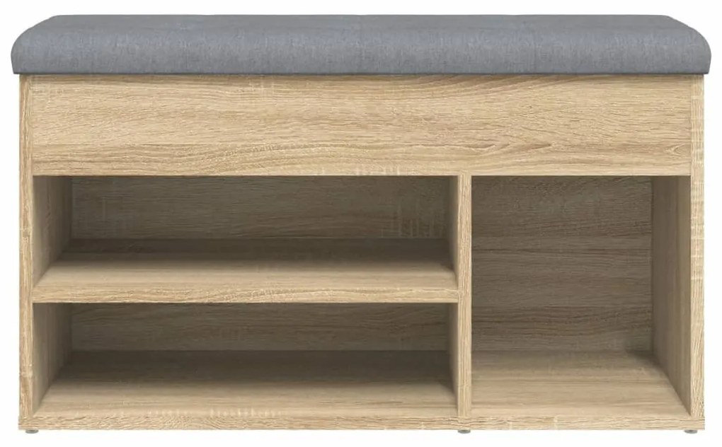 sonoma tölgy színű szerelt fa cipőtároló pad 82 x 32 x 45,5 cm