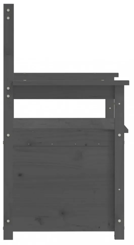 szürke tömör fenyőfa pad 112,5 x 51,5 x 96,5 cm