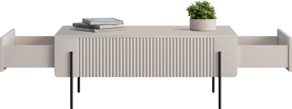 Malmi dohányzóasztal 100 cm fiókos - kasmír / fekete lábak