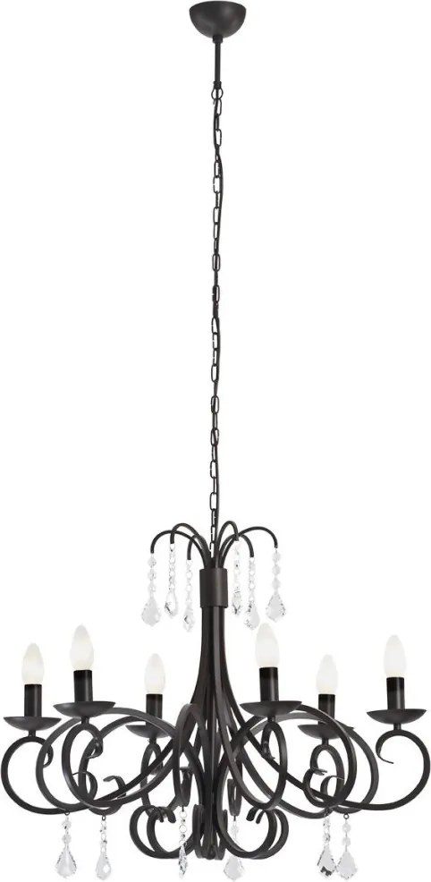 ARGON 2562 DIADEMA Kristály Csillár Fekete E14 IP20