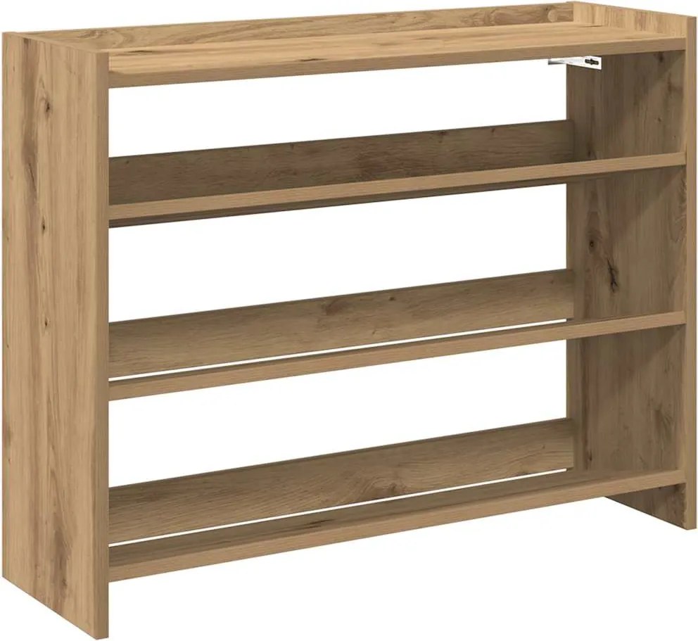 vidaXL kézműves tölgy színű szerelt fa cipősszekrény 80x25x62 cm