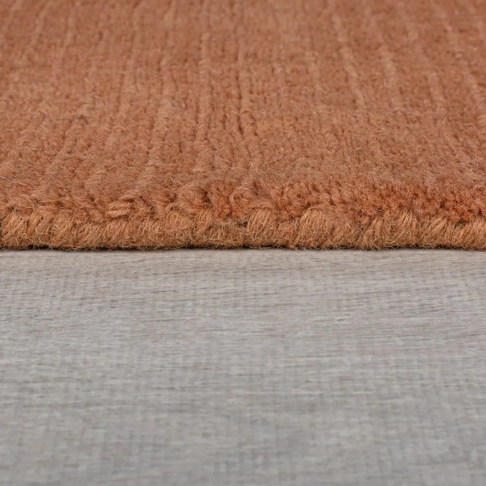Téglavörös gyapjú szőnyeg 120x170 cm – Flair Rugs