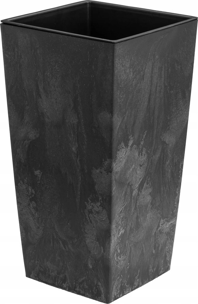 Virágtartó betét magas 19,5x19,5x37,5 cm antracit