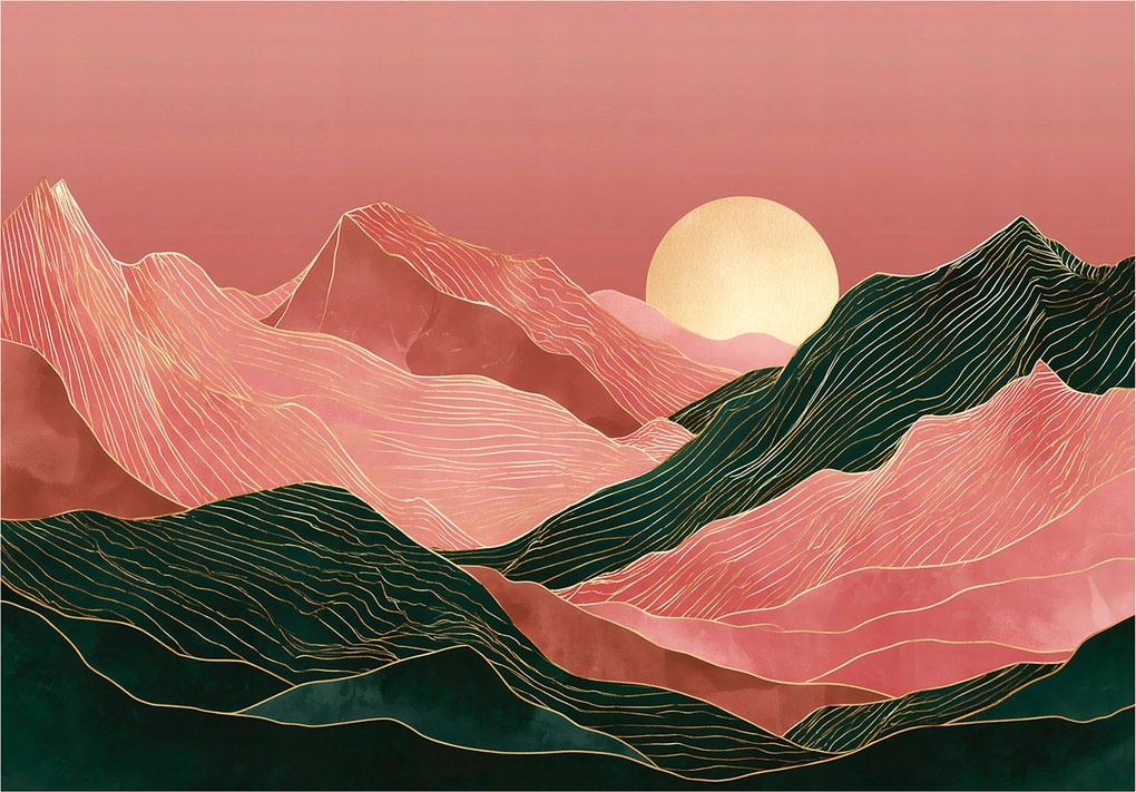 Fotótapéta Tájkép Art Deco Absztrakt Fal Hálószoba Nappali 350x250