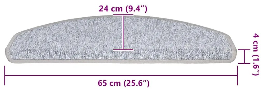vidaXL 30 db világosszürke lépcsőszőnyeg 65x24x4 cm