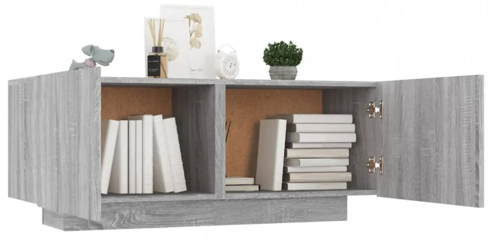 szürke sonoma színű szerelt fa TV-szekrény 100 x 35 x 40 cm