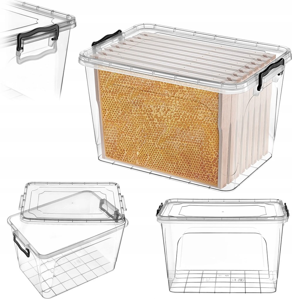Téglalap Alakú Ételtároló Méhsejt Kerettel 30 L