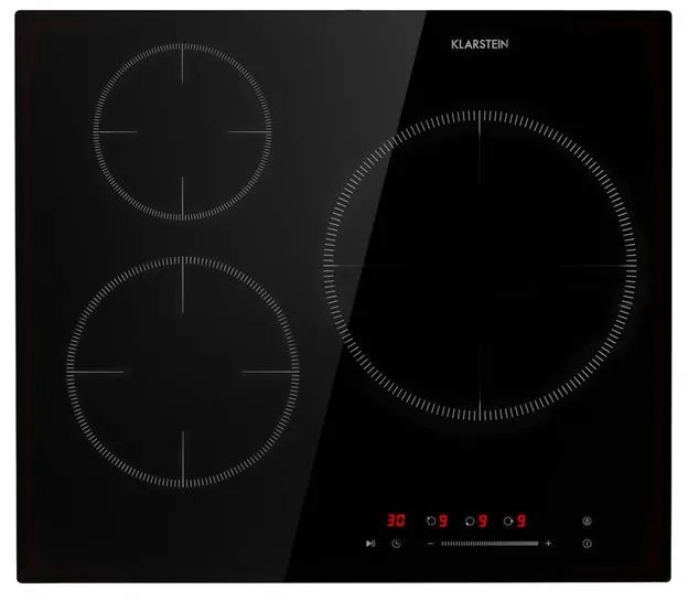 Klarstein Delicatessa 3, indukciós főzőlap, 5800 W, 3 zóna, üvegkerámia, fekete