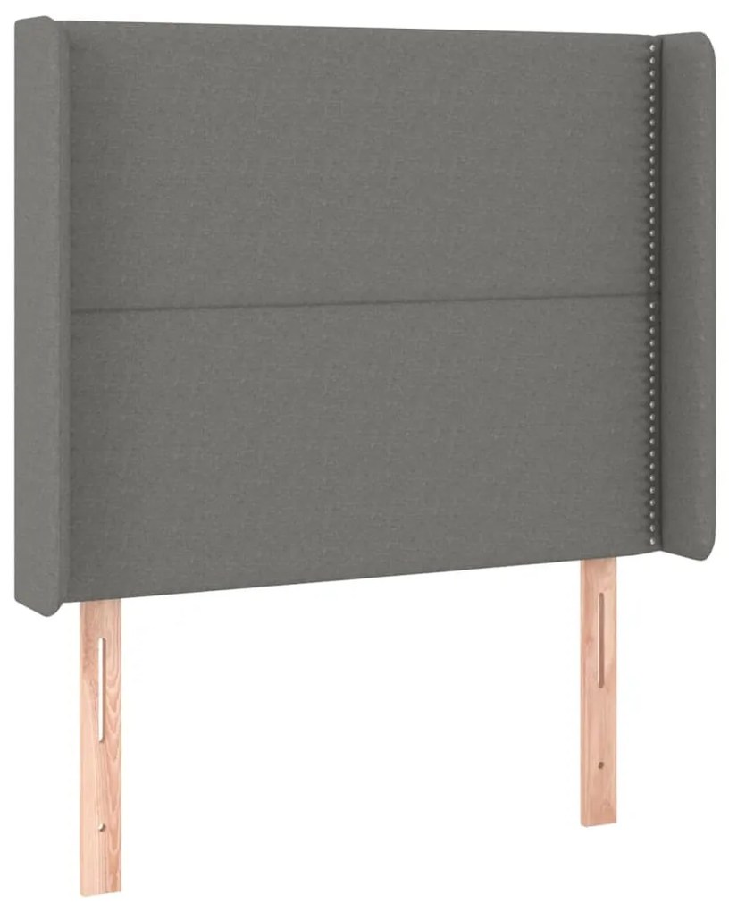 sötétszürke szövet LED-es fejtámla 83x16x118/128 cm