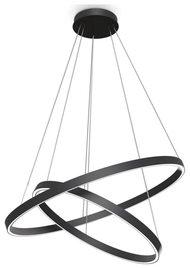 Maytoni MOD058PL-L74B3K - LED Csillár zsinóron RIM LED/88W/230V átm. 80 cm fekete