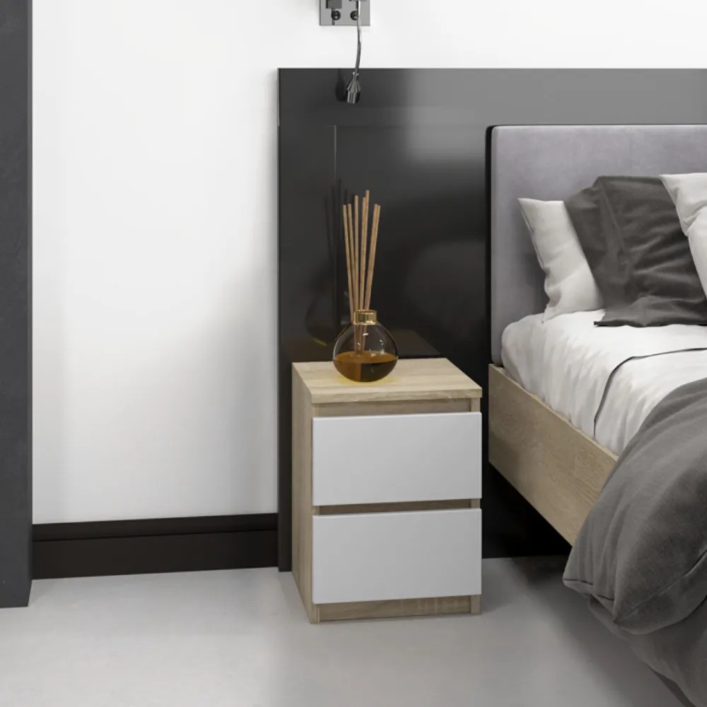 Odell M2 MIX éjjeliszekrény, 30x40x30 cm, fehér-sonoma