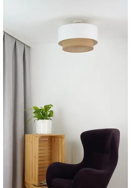 Duolla - Felületre szerelhető csillár BOHO 1xE27/15W/230V átm. 45 cm fehér/barna