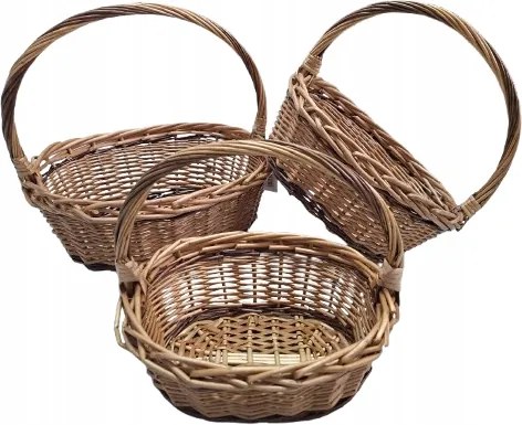 3x Kosár szett ajándék kosár húsvéti fonott kosár