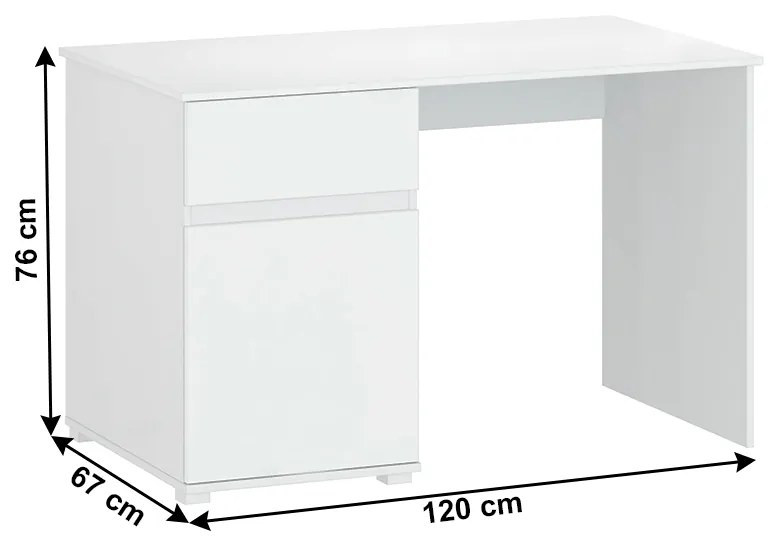 Számítógépasztal Lafer 1D1S/120 (fehér). 1034084