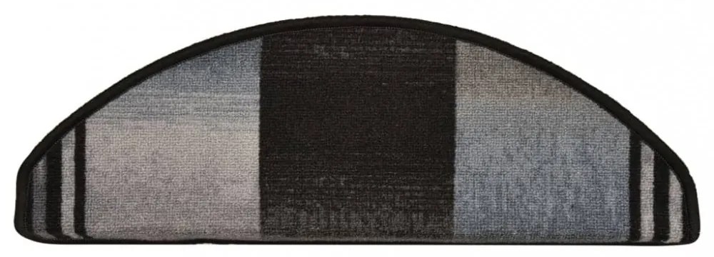 10 db fekete és szürke öntapadó lépcsőszőnyeg 65x21x4 cm
