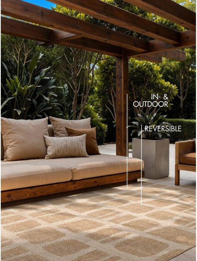 Krémszínű-natúr színű kültéri-beltéri szőnyeg 120x170 cm Haringey Ruskin – Ted Baker