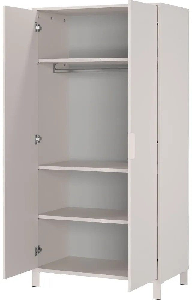 Krémszínű gyerek ruhásszekrény 89x180x54 cm Alkmaar – Germania