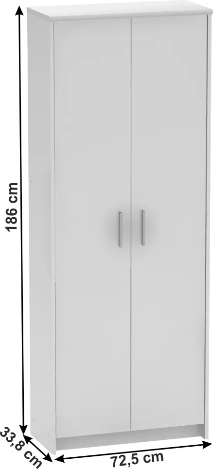 Kétajtós szekrény, fehér, JOHAN 2 NEW 05