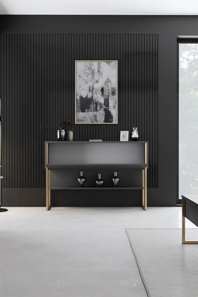 Komód Luxe - Gold, Anthracite