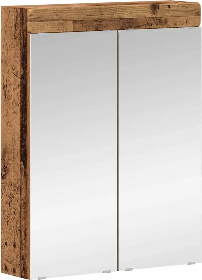 vidaXL Fürdőszobai tükörszekrény TULUM Öreg fa 60 x 16,5 x 78 cm