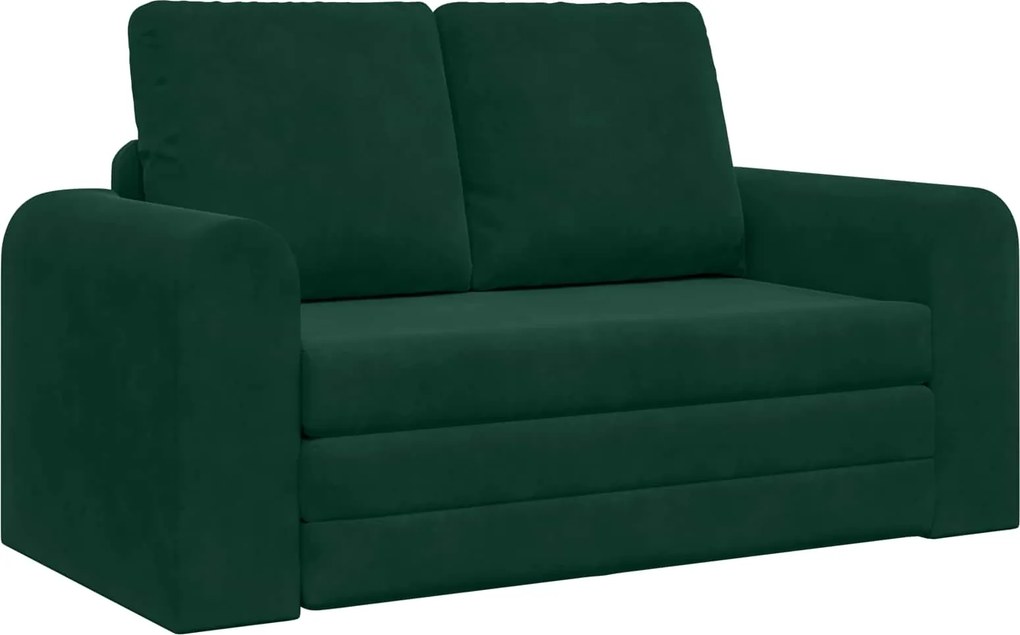 vidaXL Kanapéágy 60cm Sötétzöld Bársony