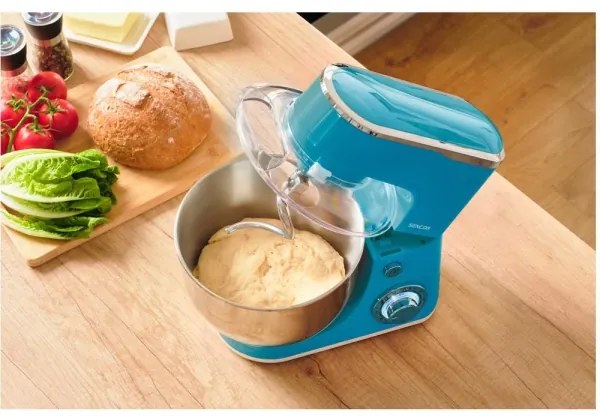 Sencor - Konyhai robotgép rozsdamentes acéltállal 1300W/230V türkiz