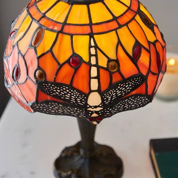 Endon 64091 - Tiffany DRAGONFLY asztali lámpa 1xE14/7W/230V, átmérő 20 cm