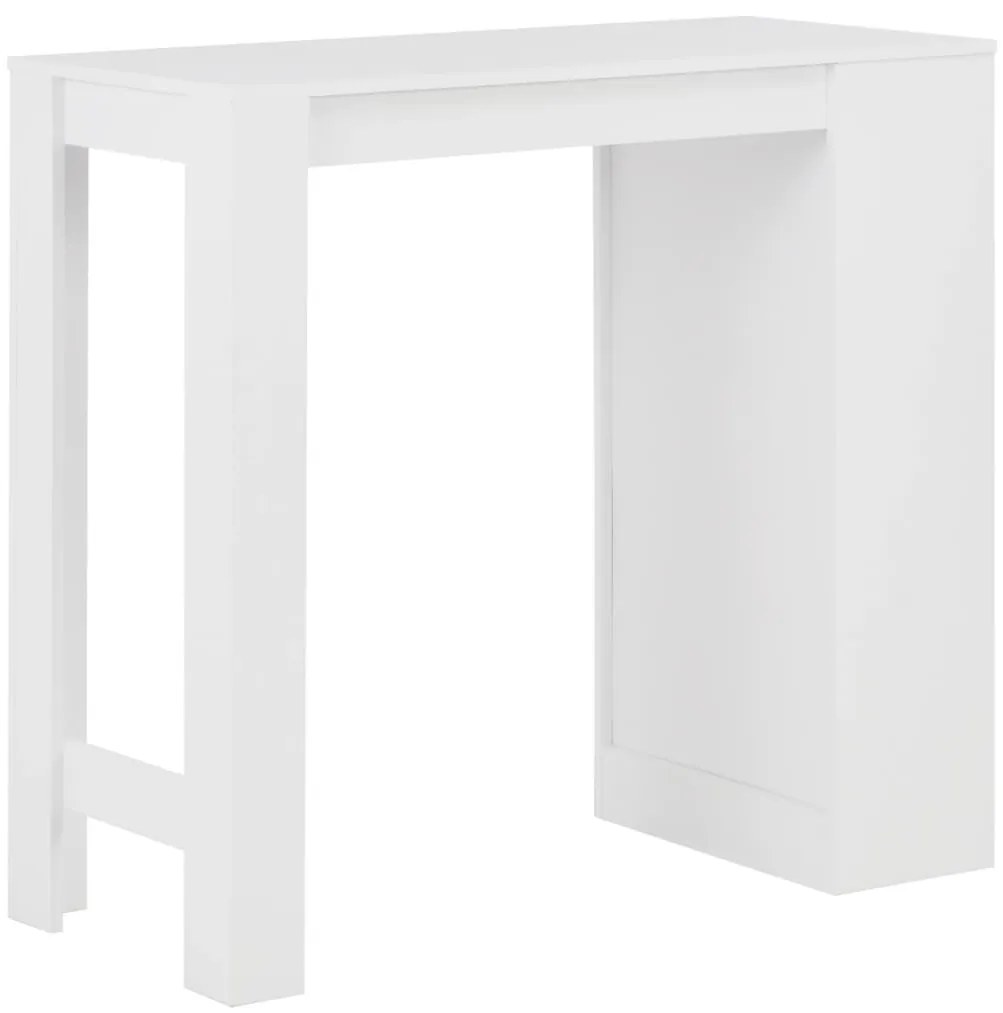 Fehér bárasztal polccal 110 x 50 x 103 cm