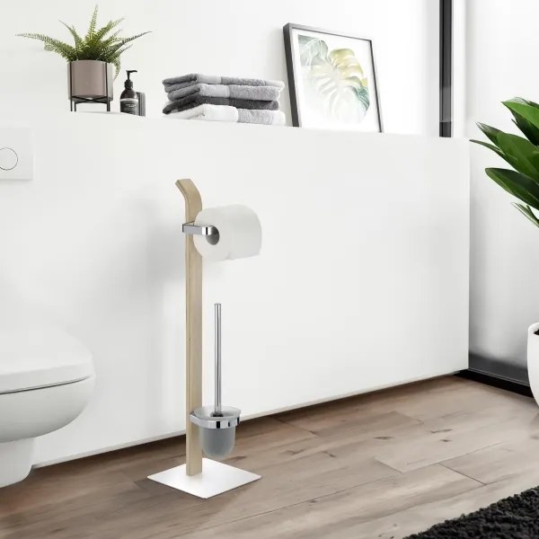 WENKO 20397100 - WC-kefe SAMONA 20x71,5 cm króm/barna/szatén