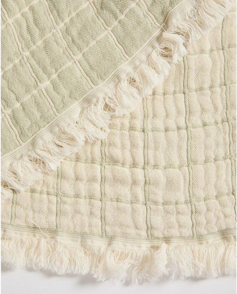 Világoszöld jacquard gyerek takaró 130x170 cm Tivaro – Kave Home