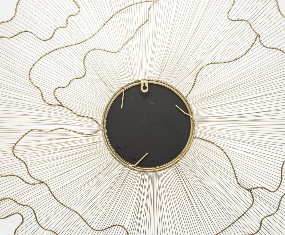 Kör alakú design fali tükör sűrű organikus arany küllőkkel keretezve 80x77x1cm