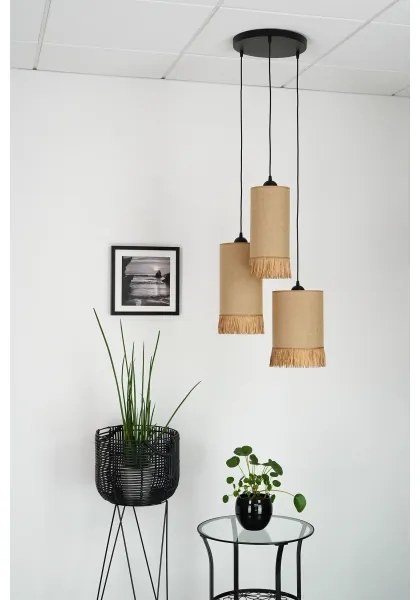 Brilagi - WINNETOU TUBES 3xE27/15W/230V barna/fekete függeszték