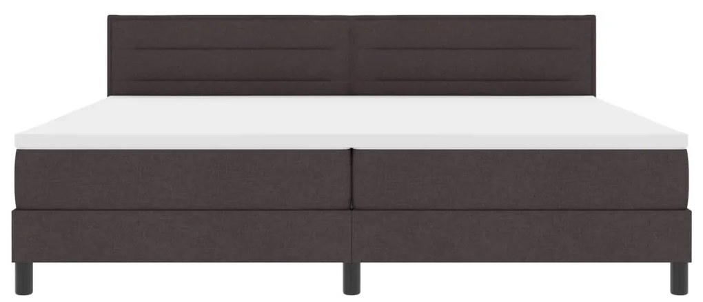vidaXL Boxspring Ágy Mattal és LED-del Sötétbarna 200x200 cm Szövet