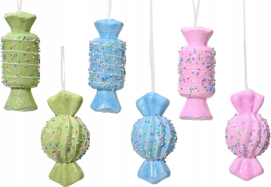 Karácsonyfa medál pasztell Cukorka színes szórással a karácsonyfára