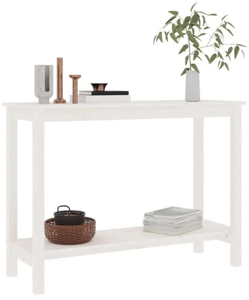 fehér tömör fenyőfa tálalóasztal 110 x 40 x 80 cm