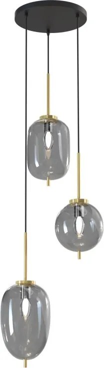 AVIANO LIGHTING 5007-302 BELLEVILLE Többágú Függesztett Lámpa Fekete, Arany E14 IP20