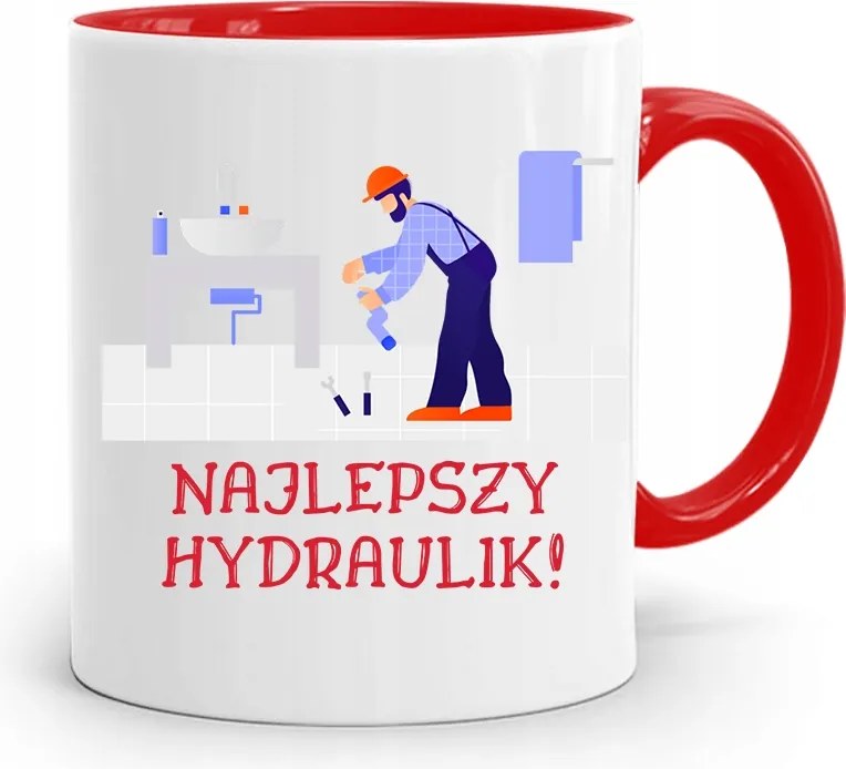 Piros Vízvezeték Szerelő Bögre Legjobb Vízvezeték Szerelő Nyomtatott Fényképpel