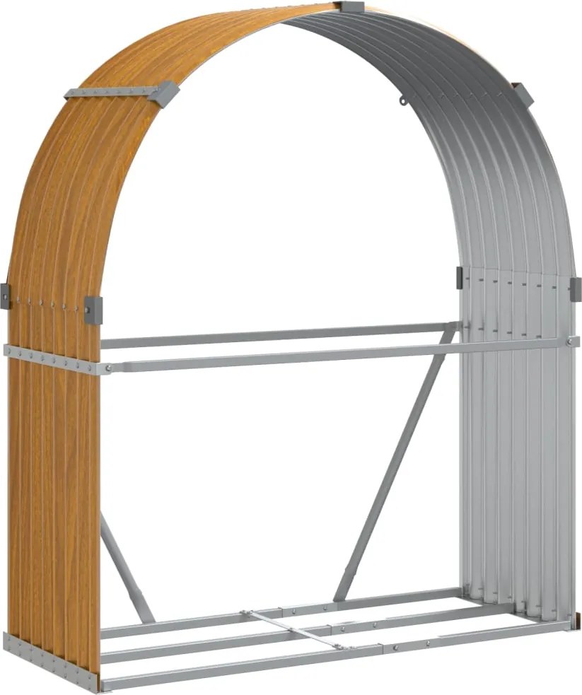 vidaXL fautánzatú horganyzott acél rönktartó 120 x 45 x 140 cm