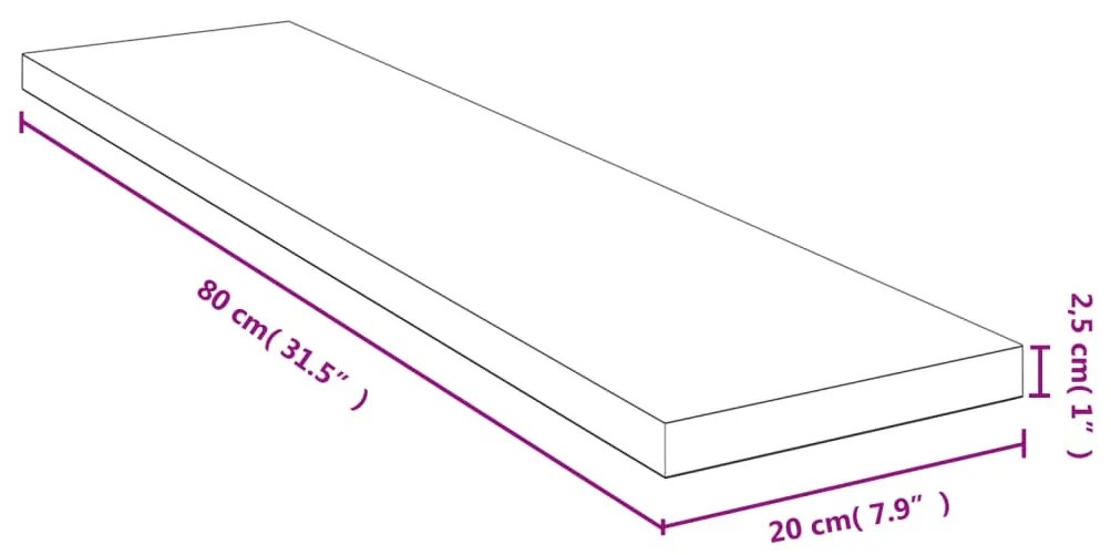bambusz fali polc 80x20x2,5 cm