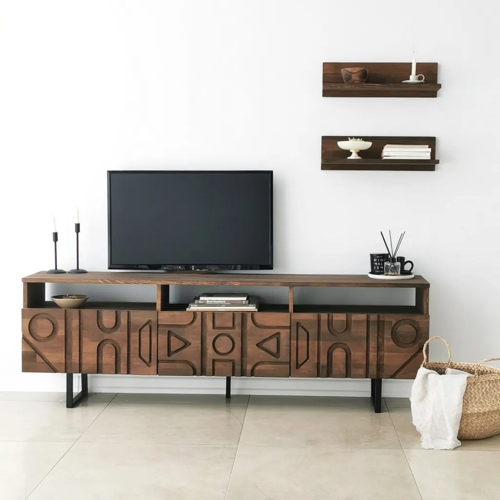 Aristo fém TV-állvány, dió, 50 cm