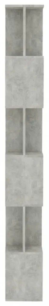 betonszürke szerelt fa könyvszekrény/térelválasztó 80x24x192 cm