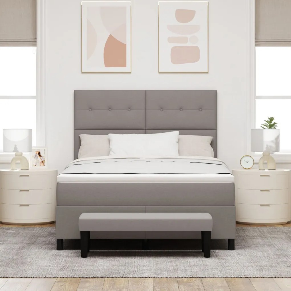 Box spring ágy matraccal és paddal 140x190 cm szövet