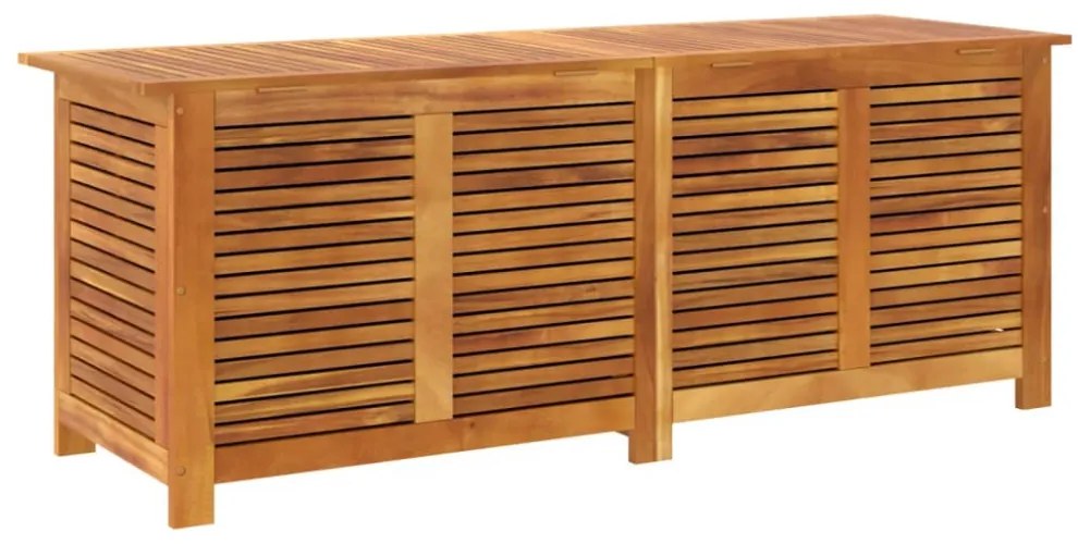 tömör akácfa kerti tárolóláda zsaluval 150 x 50 x 56 cm