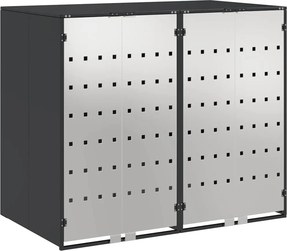 vidaXL Gurulós kuka tároló 3 kukához Antracit 340 x 77.5 x 115.5 cm