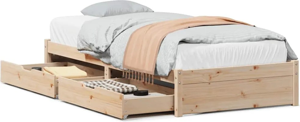 vidaXL tömör fenyőfa ágy matrac nélkül 90 x 200 cm