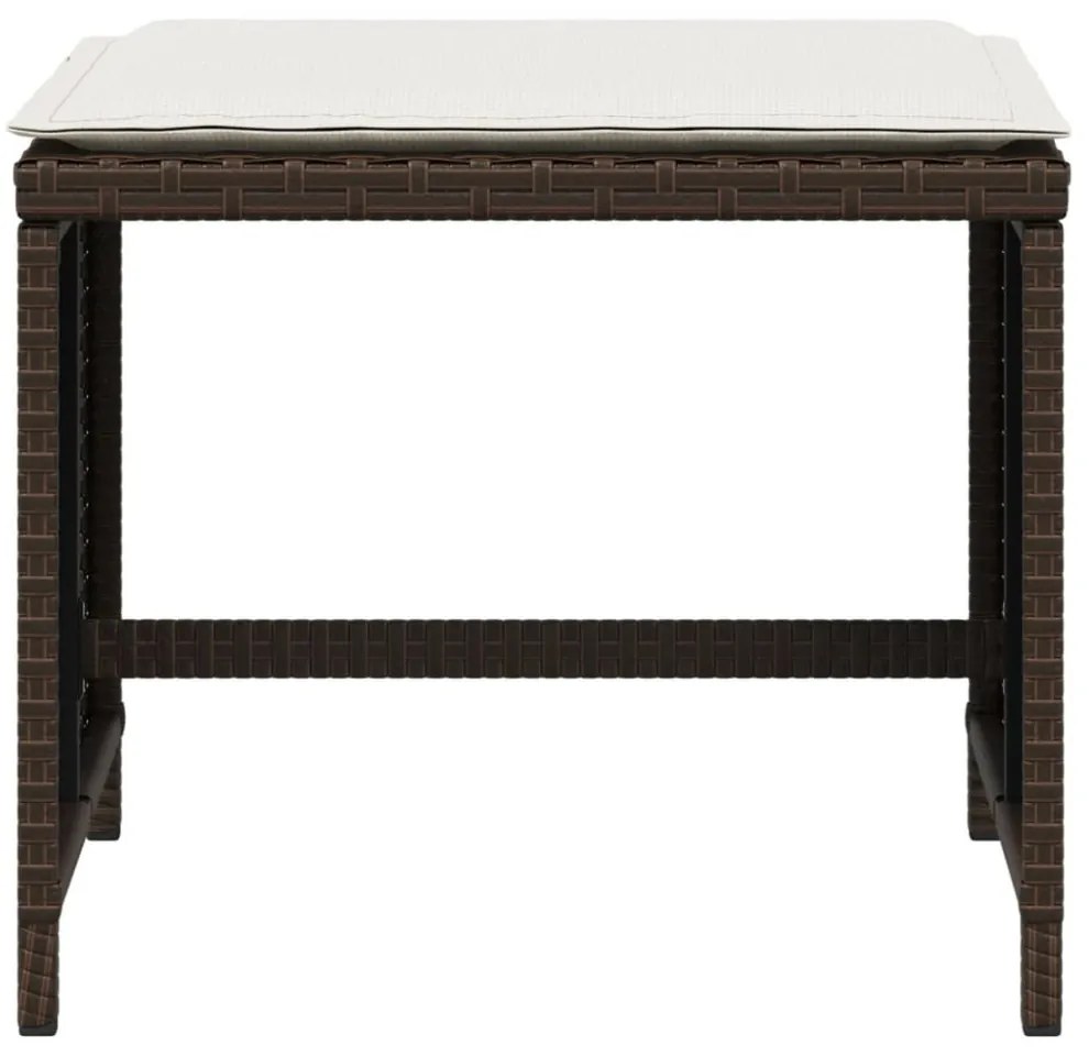vidaXL 4 db barna polyrattan kerti szék párnával 41 x 41 x 36 cm