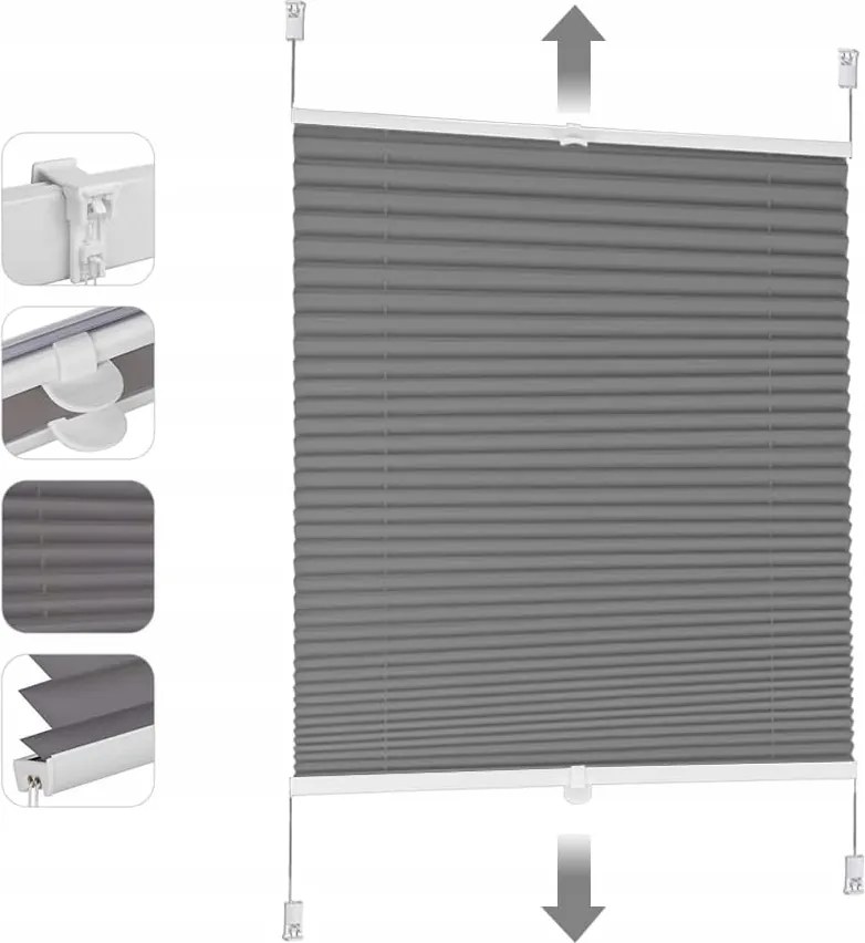 Pliszírozott Roló Antracit 50 X 130 CM