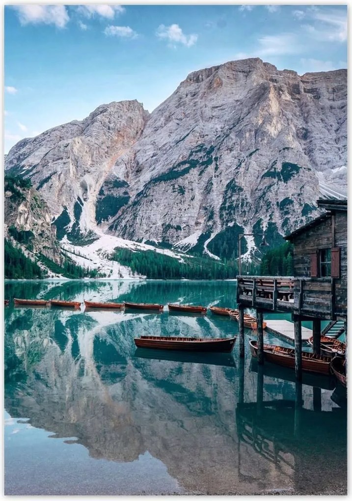 Poszterek 70x100 Hegyi tó és házikó