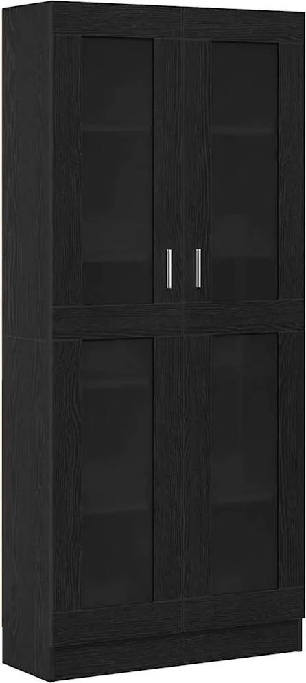 vidaXL Könyvespolc Musta tammi 82,5 x 30,5 x 185 cm Faanyag