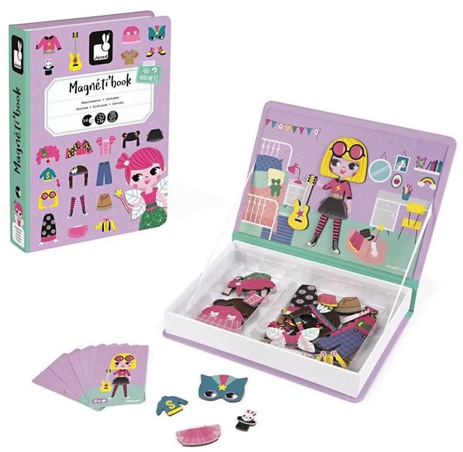 Janod - Interaktív mágneses készlet MAGNETIBOOK lányoknak